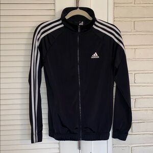 Adidas Black Jacket with White Stripes